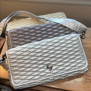 Lug‎ Bundle 3 Three Quilted Metallic Bags Silver Gold & Pewter NWOT